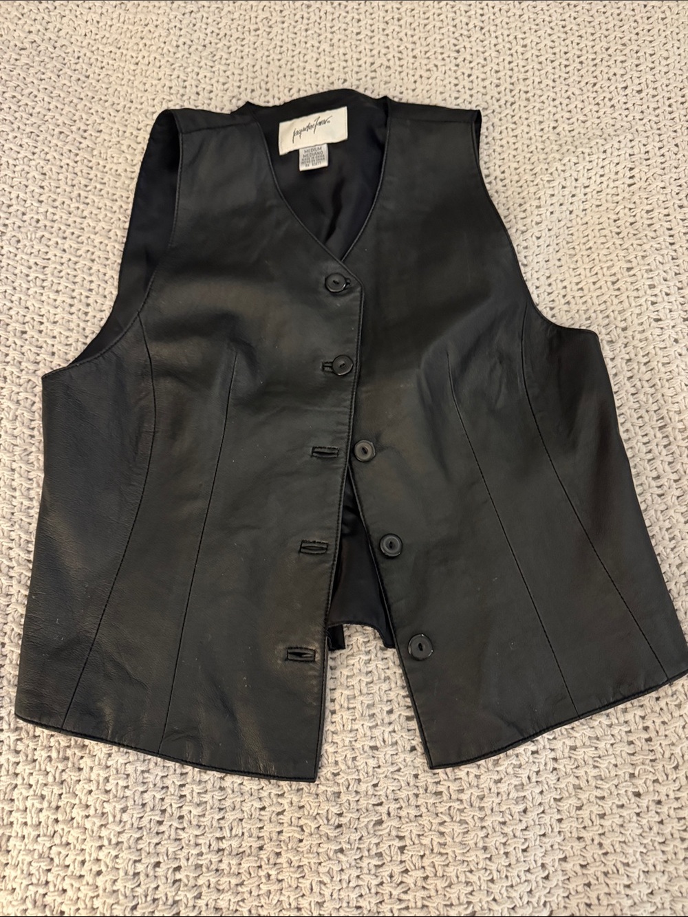Jacqueline Ferrar Black Leather vest
